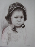 Mal dvtko, 21x15, red chalk drawing