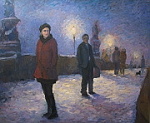 * Abend auf der Brcke, 120x100, lgemlde