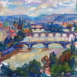 Liebes Prag, 40x40, lgemlde