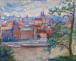 Sommer in Prag, 40x50, lgemlde