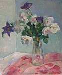 Weie Rosen, 38x46, lgemlde