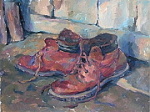 * Alte Bergschuhe, 40x30, lgemlde