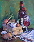 * Stillleben mit Wein, 23x30, lgemlde